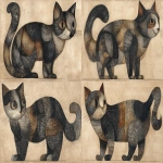 **josé clemente orozco style drawing of Tortie cat, full body --ar 8:5** - Variations (Strong) by <@409716268476923920> (fast)