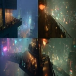 **Very warm and cozy balcony viewing a crowd of people walking in neon Cyberpunk city , The Balacony has no Barriers , Living in the apocalypse , foggy , No Rain , night , very sharp , very realistic , True Movie , ultra detailed , 8k resolution --v 7.0 --ar 16:9** - <@1088952449756315819> (fast)