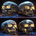 **patchwork beads telomere skull glowing LED Native American --s 250 --v 6.1 --ar 3:4 --cref <https://s.mj.run/2WTFRFHEf-Q>** - Variations (Strong) by <@548015168957972483> (fast)