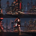 **A concept art of a futuristic cityscape, inspired by the style of Star Wars and Chinese mythology, incorporating Chinese motifs. 🌆 --chaos 10 --exp 100 --stylize 0** - Variations (Strong) by <@1453821559323230336> (relaxed)