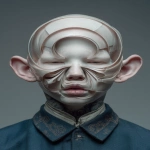 **reconfigured face, out of place ear, rearranged face, mouth above eyes, nose on chin, surreal fluidity crisis, mangled facial features --ar 2:3 --raw --sref 1809924337 77 13 6 95 24 --p ajjw9qi --exp 50 --sv 4 --s 666 --v 7.0** - Image #4 <@788265797444173834>