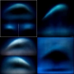 **Lovecraftian cosmic horror creature, Alpha Tindalos Hound, massive extradimensional predator emerging from sharp angles elongated skeletal quadruped with non-euclidean anatomy limbs bending at impossible angles, body partially phased out of reality wedge-shaped head with fractured geometric plates opening to reveal dozens of small asymmetric eyes long segmented proboscis with hooked translucent tip injecting corrosive fluids iridescent chitinous carapace in blue-green, petroleum and pearlescent gray tones wet organic texture glowing blue bioluminescent saliva dripping and crystallizing into angular frost cold mist, environmental distortion creature partially manifesting from a corner, reality folding around it dark cosmic atmosphere, eldritch horror, video game enemy design, alpha monster, highly detailed, cinematic lighting --v 7.0** - <@1361352003581640877> (35%) (fast)