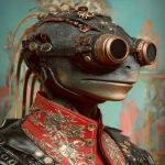**<https://s.mj.run/wgb1wTwrrrs> in reptilian 80s hair band steampunk style --ar 3:4 --s 250 --v 7.0** - Image #1 <@1071135204846096475>