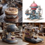 **cosmography Rose Bowl, mechanical copycat printing macchiato machine from Mars --s 250 --v 7.0** - <@974789918188535848> (relaxed)