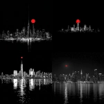 **red dot showing up as the moon on a black and white new york skyline** - <@1137240197814288404> (relaxed)