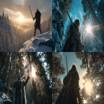 **drone shot cinematic image fantasy of a viking nord wearing fur high on a pine forest mountain holding up a sword in the epic sun flair, winter --ar 16:9** - <@472489791414337556> (relaxed)
-# Create, explore, and organize on [midjourney.com](<https://midjourney.com/imagine?from_discord=1>)