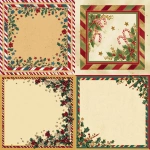 **light gold-color background , color blocked, wrap-around candy cane border with imagery of stars and Holly, bold with solid colors** - <@1074888048279552010> (fast)