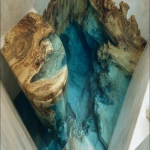 **Surrealism vision, Driftwood root resin blue transparent epoxy resin, new style in bathroom, great stone toilet , HD, super realism, photo quality, --ar 16:9** - Image #2 <@1164377807414116392>