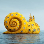 **a yellow navy ammonite amanita submarine down the sea --v 7.0 --raw** - Image #4 <@1071135204846096475>