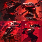 **Harley Quinn in her classic black and red jester outfit, standing under a glowing red spotlight, holding her bat over her shoulder, chaotic graffiti hearts and X’s on the wall behind her, playful but dangerous expression, cinematic red tones, space for lyrics --niji 6 --ar 9:16** - <@257221362568003584> (fast)
-# Create, explore, and organize on [midjourney.com](<https://midjourney.com/imagine?from_discord=1>)