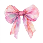 **clipart illustration of a pink coquette bow in whimsical watercolor, pastel pink, isolated on a white background** - Image #1 <@886762280631558156>