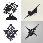 **minimal, vector logo, simple svg shapes, black lines, white background. void, fear, shock --s 300 --niji 6** - <@277223286423945226> (fast)