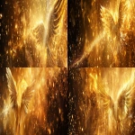 **Divine golden light rays descending from heaven onto floating elemental symbols (fire flame, water droplet, air swirl, earth crystal), angelic wings in background, warm amber and gold color palette, hyper-realistic spiritual energy, cinematic photography --ar 4:1 --v 6.0** - Variations (Strong) by <@900787127892180992> (relaxed)
-# Create, explore, and organize on [midjourney.com](<https://midjourney.com/imagine?from_discord=1>)