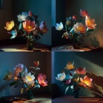 **paper flowers on a table in the evening** - Variations (Strong) by <@1047593410929897524> (fast)