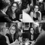 **Black and white candid DSLR photo of a dinner scene. A young woman about 27 sits upright with graceful posture, wearing glasses and an elegant secretary outfit. She has long hair flowing naturally, her face natural and realistic with small imperfections. She gives a subtle hidden smile as she looks warmly at the man across from her. One hand moves slightly in gesture, the other near a glass on the table. The man is blurred in the foreground. The image is lifelike, simple, unedited, like a real candid photograph.** - <@1020654598798704680> (fast)
-# Create, explore, and organize on [midjourney.com](<https://midjourney.com/imagine?from_discord=1>)