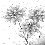 **Berry Blossoms flower with layered petals rimmed in ice crystals for coloring book with crisp line and white background --ar 17:22** - Image #4 <@1117434682276057091>