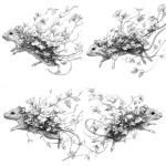 **mouse running, body wrapped in vines and florals and leaves, pencil sketch** - Variations (Strong) by <@1202707032818458747> (fast)