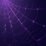 **minimal flat illustration, black spiderweb stretching across a dark void, faint glowing purple highlights on the strands, subtle eerie lighting, mostly black with soft purple accents, spooky and minimal, loop animation friendly --niji 6 --ar 16:9** - Image #3 <@257221362568003584>