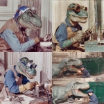 **T-rex welder welding --sref 1191 938 --v 7.0** - <@820503377821564929> (relaxed)
