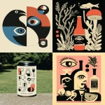 **Packaging design for "Utopian Toast", a collaboration beer between Utopian Brewing and Toast Ale. The beer is known for its rich flavour. Abstract illustration using a limited colour palette --ar 5:6 --raw --sref 527794733 3103643578 5272044 --p isjzm9l --s 50 --v 7.0** - <@1209615304372658177> (relaxed)