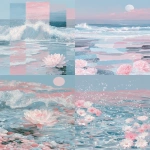 **🪷🪻🌊🌬️🫧 --sref 6035664444 --sw 1000 --exp 100 --stylize 1000 --ar 4:5 --q 4** - <@948741381743083580> (relaxed)