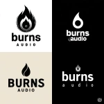 **"burns audio" logo, simple vector, black and white, no shading --v 7.0** - <@1078903911957663794> (fast)