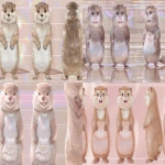 **A 3-view character turnaround of a cute anthropomorphic cartoon beaver, shown in front view, side view, and back view, fluffy and soft fur with rich texture, big expressive eyes, wide smile with visible teeth, rounded body, short limbs, large flat tail in back view, Disney Pixar animation style, warm and gentle lighting, consistent proportions, beige background with horizontal guide lines, clean and high-resolution illustration --v 6.0 --ar 16:9 --sref 4169240941** - <@568812885007007745> (fast)
-# Create, explore, and organize on [midjourney.com](<https://midjourney.com/imagine?from_discord=1>)