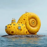 **a yellow navy ammonite amanita submarine down the sea --v 7.0 --raw** - Image #1 <@1071135204846096475>