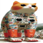 **mutant moonstone synthesizer cat from the vhs swamp --sref 1896663419 --v 7.0 --p fpq3ayo --s 750 --ar 131:284** - Image #2 <@692320895171166238>