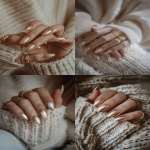 **champagne chrome almond nails, warm-toned shimmer, rich glow on medium to deep skin, soft focus editorial lighting, luxury winter tones, fingers styled with gold jewelry and camel wool, elegant minimal backdrop --v 6.0 --ar 2:3 --raw** - <@1321895242076520463> (fast)
-# Create, explore, and organize on [midjourney.com](<https://midjourney.com/imagine?from_discord=1>)