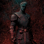 **comic book art / bold lines / full body portrait of a rugged masculine male obsidian knight / swirling luminous particles / bountiful lavish multilayered details / background depicts dark complex ornate kaleidoscopic patterns / full length view / eerie / grainy / gritty / haunting / macabre / menacing / moody / mysterious / ominous / paranormal / supernatural / uncanny** - Image #3 <@1080572898269466724>