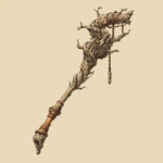 **quarterstaff made from the gnarled branch of an ent, in the style of dungeons and dragons item illustration** - Image #2 <@878478340170866709>