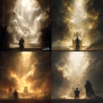 **A cinematic "cowboy shot" (framed from mid-thigh upward) of a person standing before the majestic throne of the Lord Jesus Christ in a heavenly courtroom. The atmosphere is glowing with divine light and holiness, radiating from Jesus, who sits on a brilliant, golden throne surrounded by clouds, light beams, and angelic presence. The person in front is visibly overwhelmed weeping and crying tears of joy, with hands slightly lifted or pressed to their chest, having just been declared free from all charges. Their face is full of relief, awe, and worship. Behind or off to the side stands the accuser of the brethren (symbolic representation of Satan), cloaked in dark, shadowy robes, with a furious, stunned expression shocked and disgusted as he realizes the case is not going in his favor. He stands defeated in the glow of righteousness, his documents or accusations discarded or burning near his feet. The scene is filled with contrast darkness shrinking back while light and justice fill the courtroom. Style: Realistic with soft spiritual glow, divine light textures, high contrast between darkness and holiness. Emotional and cinematic. --v 7.0** - <@1035365420699484160> (fast)
