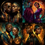 **Harlem Renaissance Afrocentric Futurism male and female beings --s 750 --v 7.0 --p fv5f8vr** - <@804921100534153246> (fast)