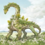 **Floral and vines diplodocus --ar 4:5 --niji 6 --raw** - Image #1 <@948741381743083580>