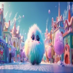 **<https://s.mj.run/r1k8q3TNSqk> <https://s.mj.run/FaAPSlDMhl8> Combine both uploaded images into one wide YouTube banner. Keep the magical cartoon city exactly as it is, without changing colors, shapes, or style. Place the fluffy round creature (Mimbu) from the second image into the scene naturally, keeping its original look, proportions, and textures unchanged. Blend the character smoothly into the environment as if standing in front of the city. Do NOT alter the city, do NOT alter the character. Only merge them into one coherent, bright, magical cartoon banner. No text. Wide composition suitable for a YouTube channel header. --ar 7:3 --v 6.0** - Image #3 <@1088867720403107860>