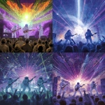 **award-winning concert poster displaying a rock band of astronauts jamming on a stage with an insane laser light show illuminating them and a frothing-at-the-mouth audience** - <@539290812681551874> (fast)
-# Create, explore, and organize on [midjourney.com](<https://midjourney.com/imagine?from_discord=1>)