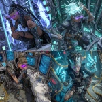 **Rogue data-miner with moonstone neural interface glowing electric blue against her chrome-scarred temple, tears of liquid mercury streaming down her neon-lit face as cascading lines of amber code spiral around her trembling cybernetic fingers, massive server towers exploding in showers of sparks and twisted titanium while holographic warning messages flash crimson warnings across the underground data vault, her torn black leather jacket revealing silver circuitry tattoos that pulse with desperate energy as she channels the last fragments of stolen corporate secrets through the moonstone quantum processor, electrical storms of jade-green data lightning crackling between towering obsidian mainframes while emergency klaxons wail through clouds of white coolant steam, her violet contact lenses reflecting the chaos of burning memory banks and cascading firewall failures, brass-colored data cables snaking around her boots as reality fragments into geometric patterns of pure information, the moonstone interface burning brilliant white-hot against her skin as she makes her final stand against the corporate ice hunting through cyberspace, neon purple shadows dancing across her determined face while she prepares to upload the revolution that will shatter the digital chains of corporate control --profile by8naxv --v 7.0** - <@281826490209796096> (relaxed)