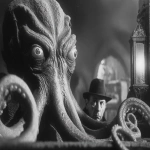 **<https://s.mj.run/8pQtVNsIJ6E> the tenebrous octopus Bessie in a hollywood b-movie --ar 7:5 --v 7.0 --raw** - Image #2 <@1071135204846096475>