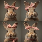 **an adorable rabbit wearing a pink bow hair tie, in the style of studio portrait, klaus pillon, national geographic photo, high quality photo** - Variations (Strong) by <@1324296905550987304> (fast)