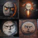 **Marvin The Marcian, very angry, Moon Landing and Rocket Projected onto a brick wall** - <@735147994395050104> (fast)