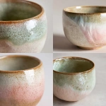 **Photorealistic close-up of an elegant handmade ceramic cup, inspired by nature and calmness, organic shape, soft textures, subtle imperfections, gentle pastel color palette (muted beige, soft sage, pale blush), matte-to-silk glazed surface. A soft, realistic reflection of the Danish flag (red flag with white cross) visible in the glaze, subtle and abstract, not literal or dominant. Scandinavian aesthetic, natural diffused daylight, minimalistic composition, shallow depth of field, ultra-high detail, realistic shadows, professional studio photography 16:9 raw** - <@1062788114764013599> (fast)