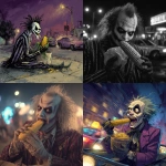 **Beetlejuice eating tenebrously bad and gross corn on the cob at a busy intersection during bohemian night out, no matter, bro got the munchies** - <@538878031226470440> (relaxed)