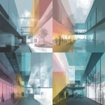 **graphic depiction of these two learning outcomes: Primary: #3 - Examine the impact of lighting and colour in relation to environmental impact, health, safety, wellbeing, and perception. Secondary: #4 - Analyze the appropriateness of daylighting and artificial lighting as an integral part of the design process and as it affects spatial quality. --ar 4:3** - Remix (Strong) by <@794327127260266516> (fast)