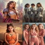 **african american female super hero named as "lunar eclipse", superhero movie poster --ar 3:4 --niji 6 --p 9mopwxk --s 600 --c 15 --no text, numbers, letters, words, logos, watermark, signatures, phrases** - <@1071437900610293863> (fast)