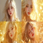 **Blond hair korean young women, gold, happy, pretty, cute --v 6.1 --ar 16:9** - <@1136199270224117860> (fast)