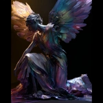 **<https://s.mj.run/0zwr2ny9Mkc> An Iridium Angel, silver dold color gradiant, sref 129797111, ar 4:7 --p o5egy9r --v 7.0** - Image #1 <@1059264561708023848>