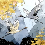 **The black and gold background is a true work of art, where elegant crane birds spread their golden wings over a starry night sky, creating a sense of freedom and space. The delicate details and fluid curves of the flying crane birds in this geometric black and gold background not only capture the eye but also the imagination, inviting daydreaming and escape into a world where a touch of golden magic enhances the beauty of nature. --chaos 30 --ar 17:22 --quality 4 --profile 4x7uqag jh81ly1 --stylize 400 --sref 3856636652 <https://s.mj.run/bZgoKTmvdmE> --iw 3 --raw** - Image #4 <@1059634795207991457>