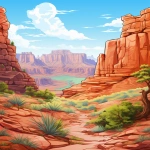 **coloring book cover drawing Grand Canyon, in the style of mixes realistic and fantastical elements, dreamlike illustrations, bloomcore, tasteful use of negative space, no text, sketchfab, adventurecore, magic realism --ar 83:107 --v 5.2** - Image #1 <@1144501518293282817>