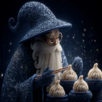 **a wizard eating magic a wizard eating magic xiaolongbaos --sref <https://s.mj.run/weK12Aj5TwY> --ar 7:5 --v 7.0 --raw** - Image #4 <@1071135204846096475>